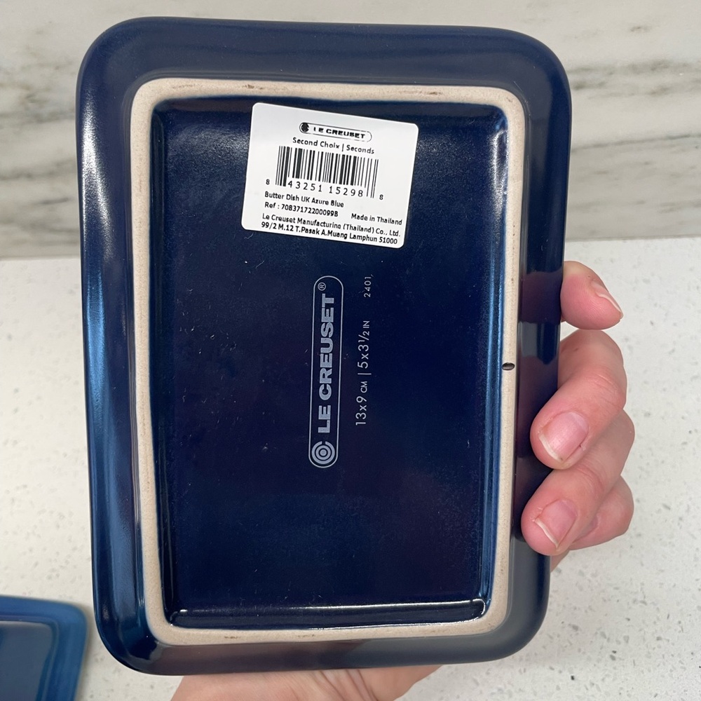 Le Creuset Butter Dish Ombre Azure Blue NWT - Picture 9 of 13